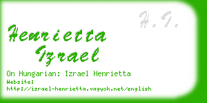 henrietta izrael business card